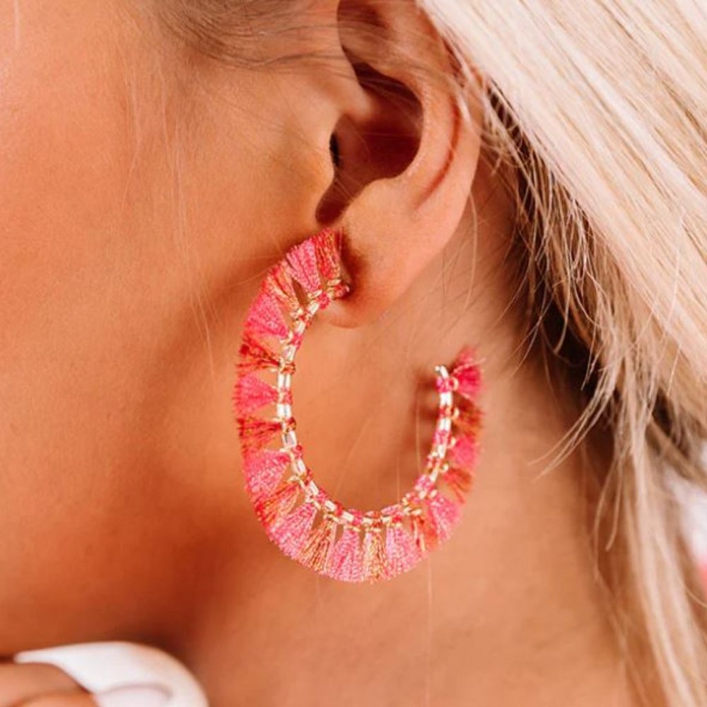 Kendra Scott Pink Evie Hoop Earrings